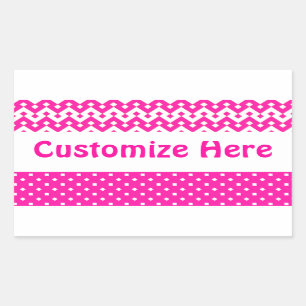 Labels to Customize, Candy Pink Geometric Pattern