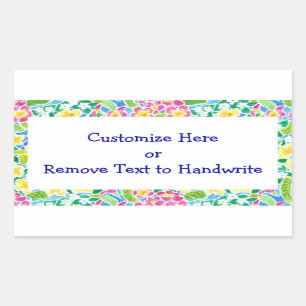 Labels to Customize, Pretty Primroses Pattern