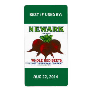 Labels Vintage Beet Home Canning BEST IF USED BY