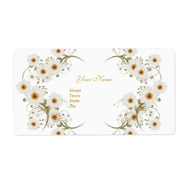 Labels Wedding Address Elegant Floral (Front)