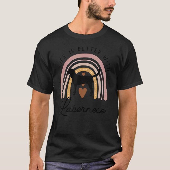 Labernese Rainbow Dog Mom T-Shirt (Front)