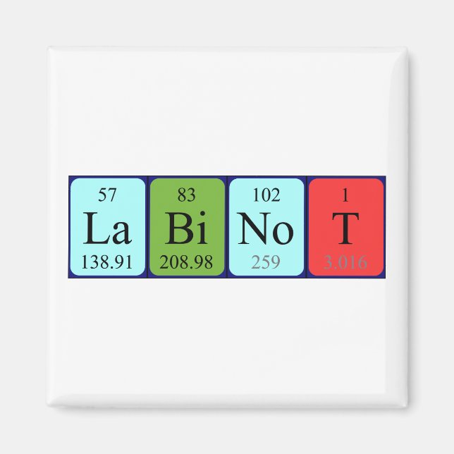 Labinot periodic table name magnet (Front)