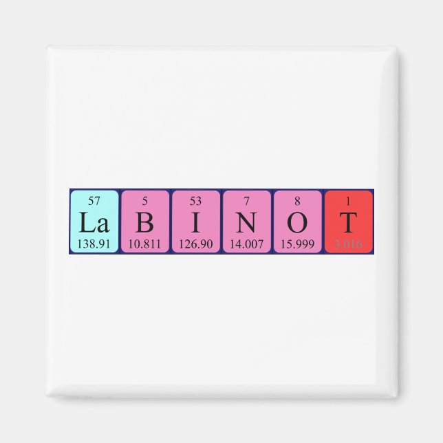 Labinot periodic table name magnet (Front)