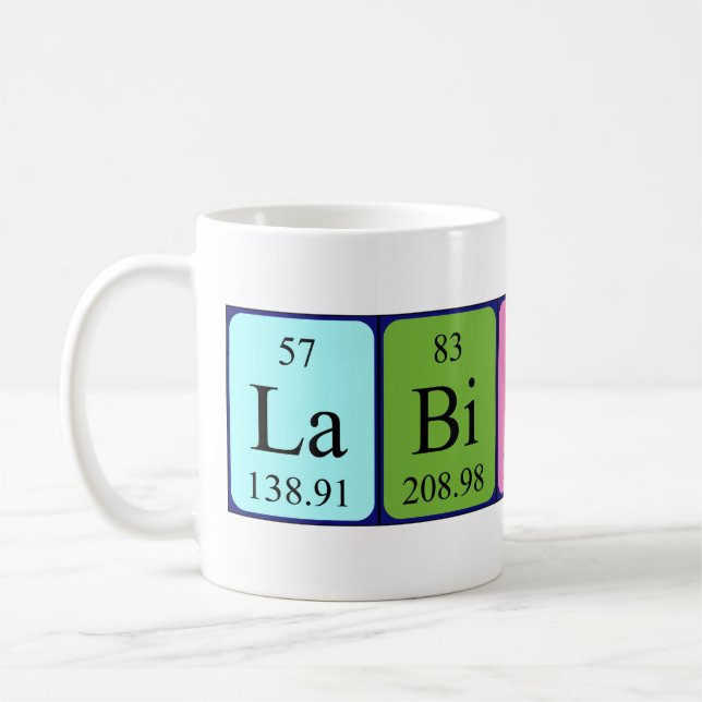 Labinot periodic table name mug (Left)