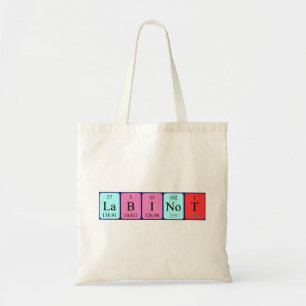 Labinot periodic table name tote bag