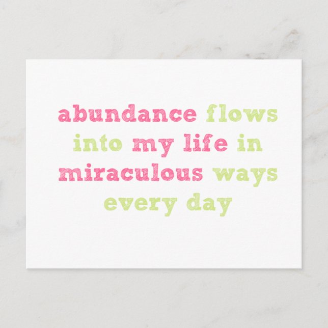 L'abondance coule carte postale d'affirmation (Devant)