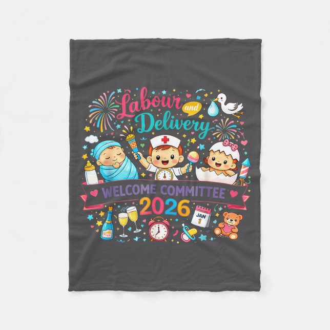 Labor &amp; Delivery 2026 New Year Welcome Committ Fleece Blanket (Front)