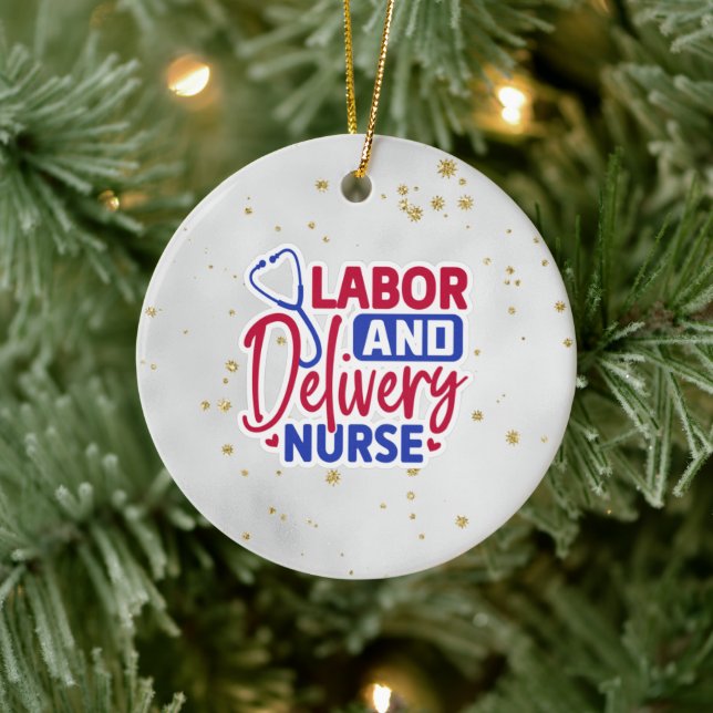 Labor and Delivery Nurse Ceramic Ornament (Tree)
