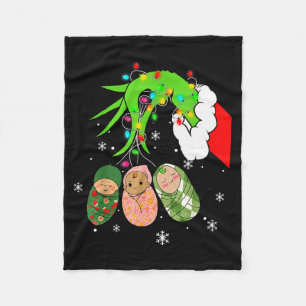 Labor And Delivery Nurse Christmas Lights Snowflak Fleece Blanket