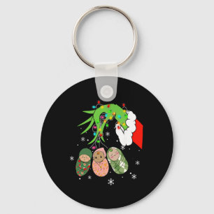 Labor And Delivery Nurse Christmas Lights Snowflak Keychain