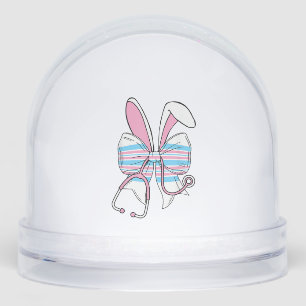 Labor And Delivery Nurse Easter Bunny Ears Baby Bl Snowglobe
