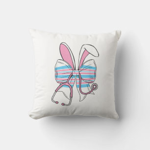 Labor And Delivery Nurse Easter Bunny Ears Baby Bl Throw Pillow