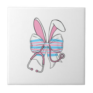 Labor And Delivery Nurse Easter Bunny Ears Baby Bl Tile