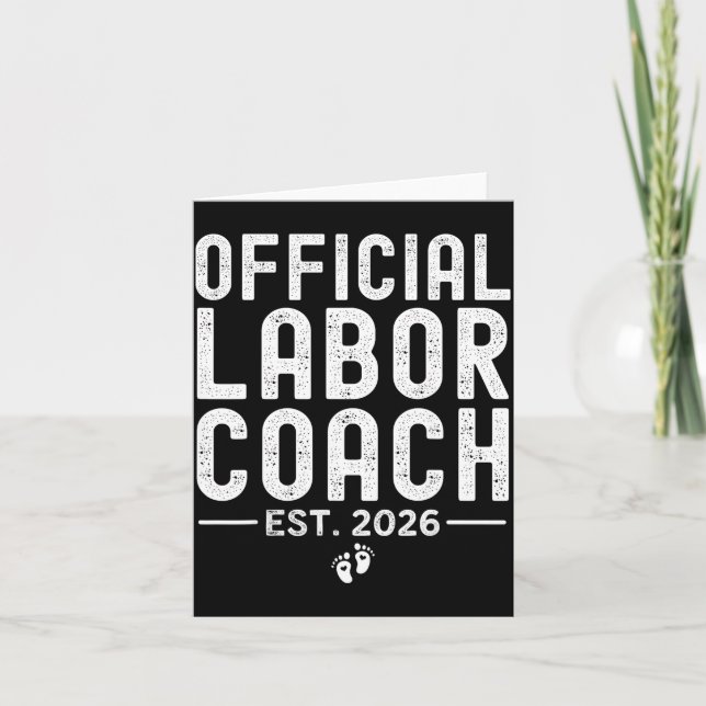 Labor Coach Est 2026 Expecting New Mom Dad Baby Sh Card (Front)