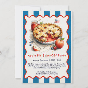 Labor Day Apple Pie Bake-Off Invitation 