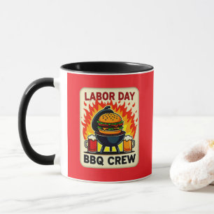 Labor Day BBQ Crew Flame Grill Shirt – Worker Holi Mug