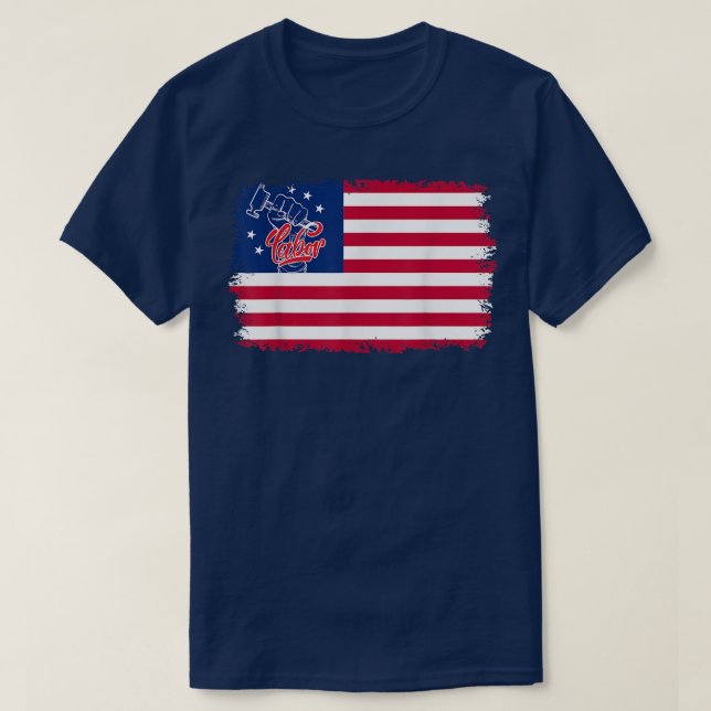 Labor Day Betsy Ross American Flag Workers Labor L T-Shirt (Design Front)