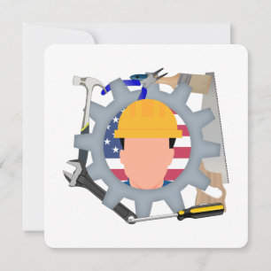 Labor Day Construction Worker Invitation