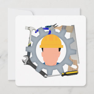 Labor Day Construction Worker Invitation