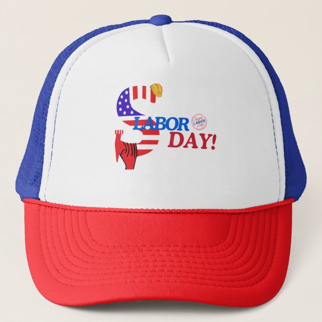 LABOR DAY TSHIRTS USA TRUCKER HAT (Front)
