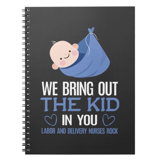 Labor Delivery Nurse Cute Doula Midwife Baby Notebook (Front)