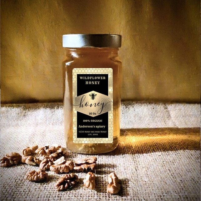 Laboratoire de miel de script d'abeille en or bril (Créateur téléchargé)