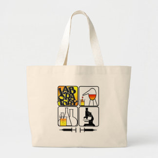 LABORATORY 4 SQUARE - BEAKERS / MICROSCOPE LARGE TOTE BAG