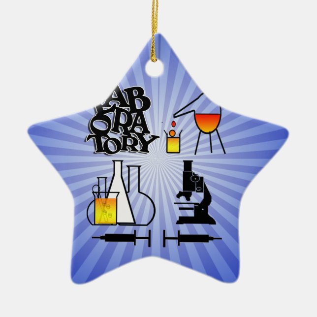 LABORATORY 4 SQUARE LOGO CERAMIC ORNAMENT (Front)