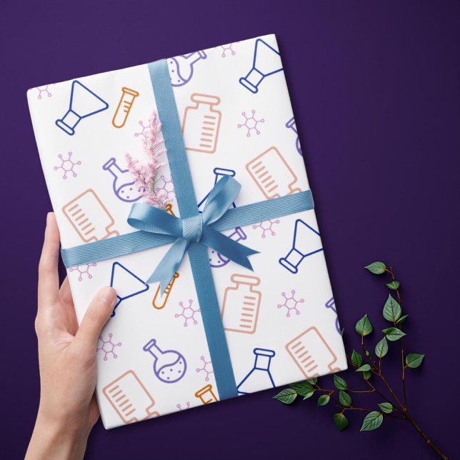 Laboratory Equipment Beaker Erlenmeyers Science Wrapping Paper (Creator Uploaded)