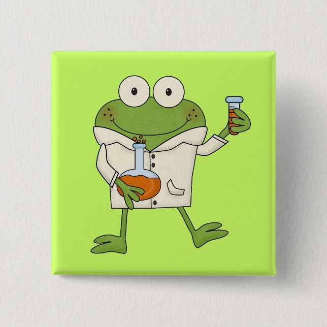 Laboratory Frog 2 Inch Square Button (Front)