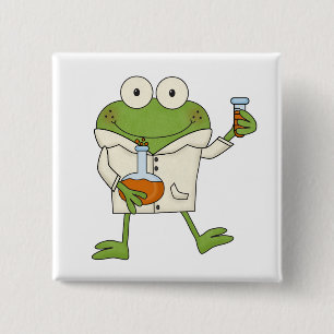 Laboratory Frog 2 Inch Square Button