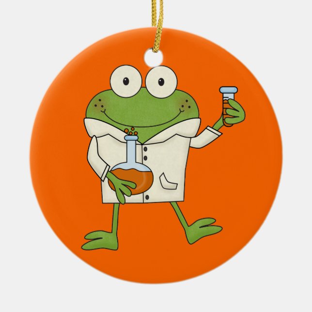 Laboratory Frog Ceramic Ornament (Front)