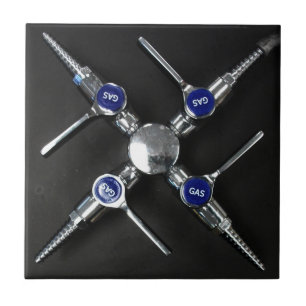 Laboratory Gas Valves on Lab Bench Tile