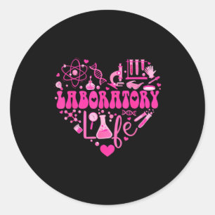 Laboratory Heart Valentine Lab Technologist Scienc Classic Round Sticker