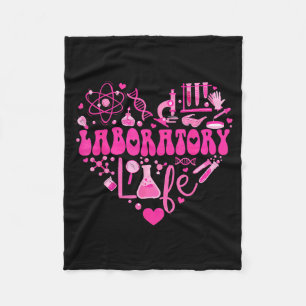 Laboratory Heart Valentine Lab Technologist Scienc Fleece Blanket