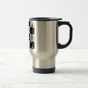LABORATORY SCIENTIST SYMBOLS AND TOOLS TRAVEL MUG