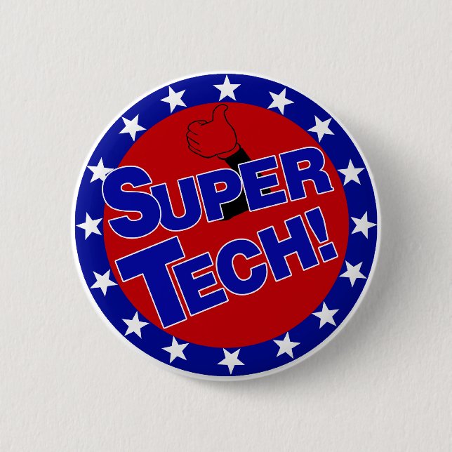 LABORATORY SUPER TECH! 2 INCH ROUND BUTTON (Front)