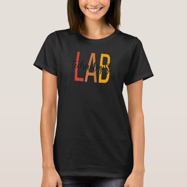 Laboratory Tech Boho Laboratory Technologist T-Shirt (Front)