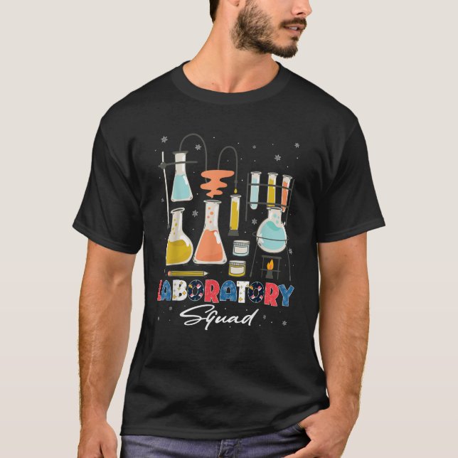 Laboratory Tech Squad Science Nerd Christmas 2024  T-Shirt (Front)
