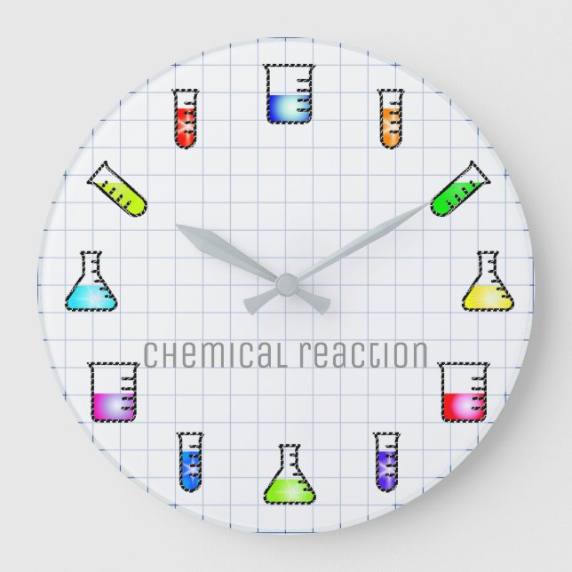Laboratory Test Tubes Chemistry Lab Work Science Large Clock (Front)
