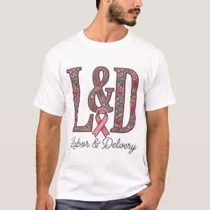 Labour and Delivery Floral Monogram Nurse Shirt De