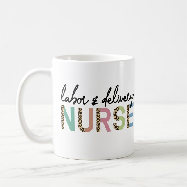 Labour and delivery nurse Cheetah leopard print Coffee Mug (Left)