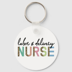 Labour and delivery nurse Cheetah leopard print Keychain
