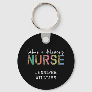 Labour and delivery nurse Cheetah leopard print Keychain