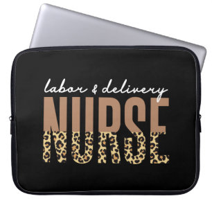 Labour and delivery nurse Cheetah leopard print Laptop Sleeve