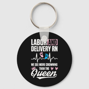 Labour and Delivery Nurse Crowning L&D Nursing RN  Keychain