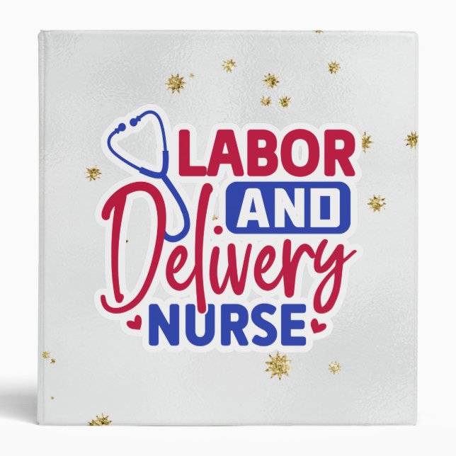 Labour and Delivery Nurse | Grey | Sparkle Binder (Front)