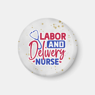 Labour and Delivery Nurse Grey Sparkle Magnet