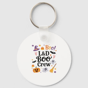 Labour and Delivery Nurse Halloween Pumpkin Ghost Keychain