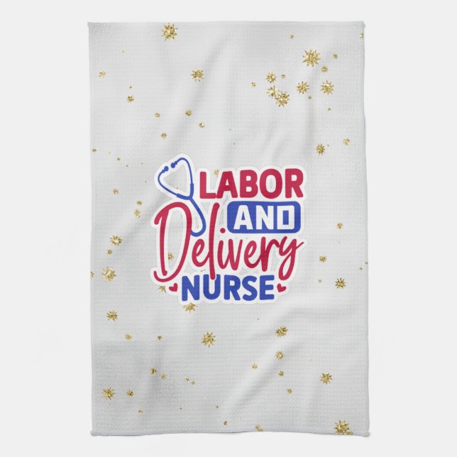 Labour and Delivery Nurse Kitchen Towel (Vertical)